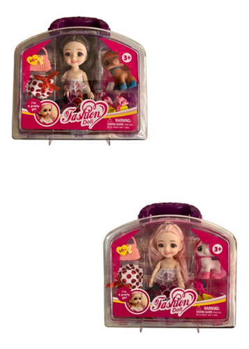 Combo X2 Muñecas Fashion Doll Con Accesorios 