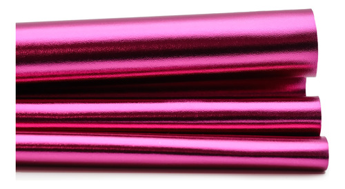 Tela Simil Cuero Napa Metalizada Fucsia 10mt X 1,4 Mt