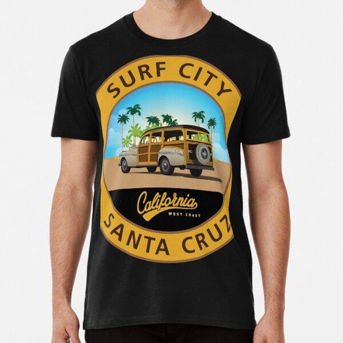 Remera Logotipo De Surf City Santa Cruz Con Woodie En La Pla