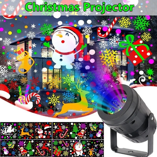Lampara De Navidad Led Proyector Láser Luz 16 Patrones