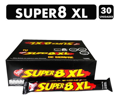 Super 8 Xl - Oblea Bañada De Nestlé (caja Con 30 Unidades)