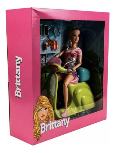 Muñeca Brittany Con Scooter Y Accesorios