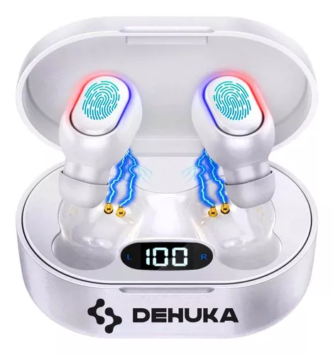 Auriculares Inalámbricos Bluetooth In-ear Dehuka Color Blanco