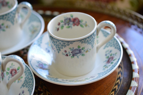 Taza Para Cafe Copeland Spode England Merville Blue C1940