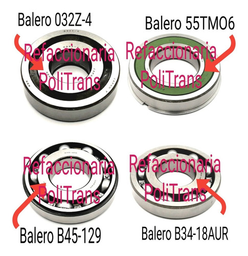 Juego Baleros Polea Completo Transmisión Jf017e Jf017 4 Pzas