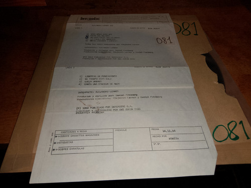 Alejandro Lerner Lernertres Lp Orig Arg 1984 Test Pressing (Usado)