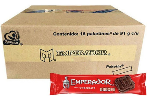 Caja De Galletas Gamesa Emperador De Chocolate 16 Piezas 91g