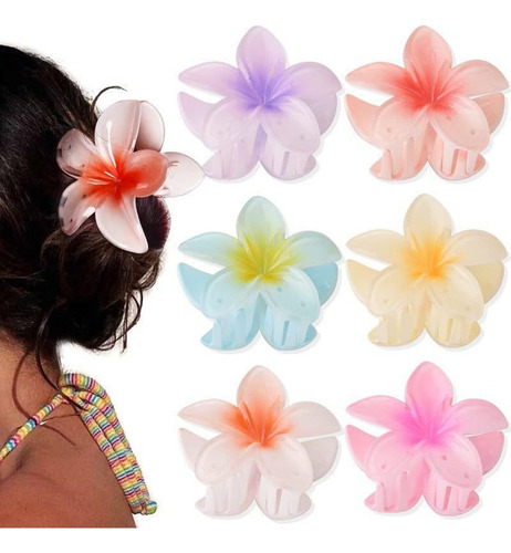 P Pinza De Pelo Con Estampado Floral De Colores Para Mujer,