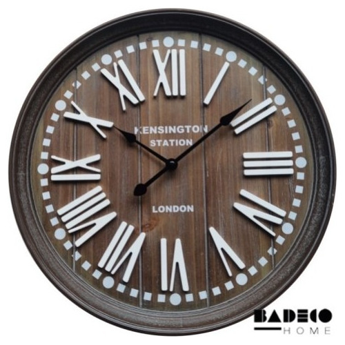 Reloj De Madera De Pared 40cm Con Números Romanos Corpóreo 