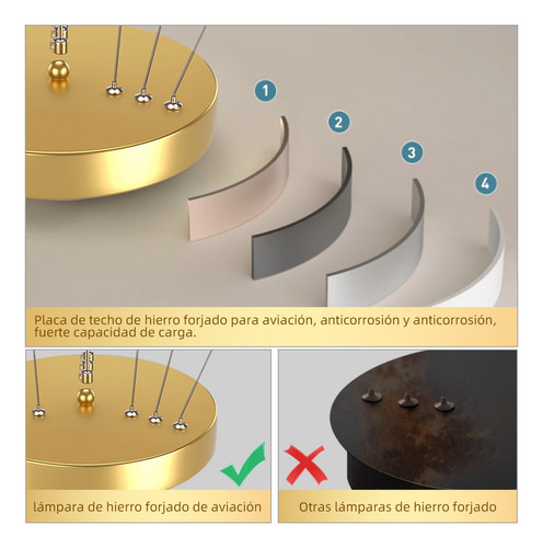 Lámpara De Techo Led Colgante Iluminación Regulable 3000k-6500k, Para Sala De Estar Cocina Comedor, Altura Ajustable De 1-90 cm
