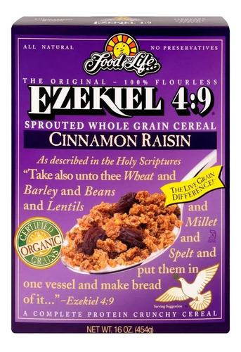 Cereal De Grano Germinado Cinnamon Raisin Ezekiel 4:9  454g
