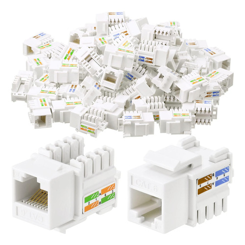 Paquete De 100 Cables Cat6 Rj45 Keystone Jack Utp Modular Et