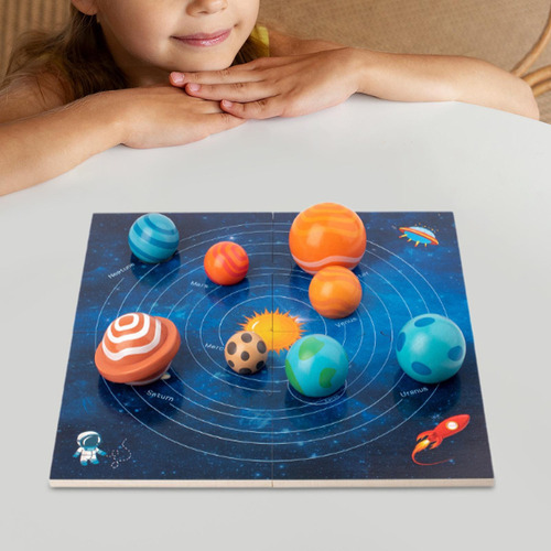 Aprendizaje Rompecabezas Planetas Espaciales Para Niño