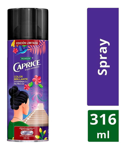 Spray Para Peinar Caprice Color Brillante Vitamina E + Filtro Uv 316ml