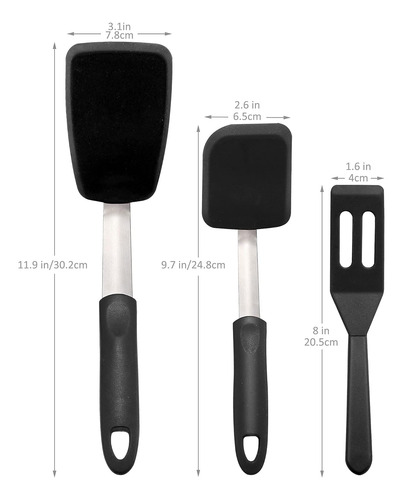 Juego De Espátulas De Silicona De 3 Piezas, Mini Espátula Pa