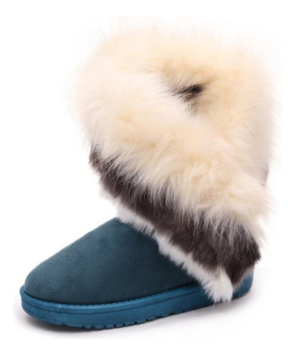 Botas Peludas A La Moda Para Mujer, De Lujo, Para Nieve, Inv
