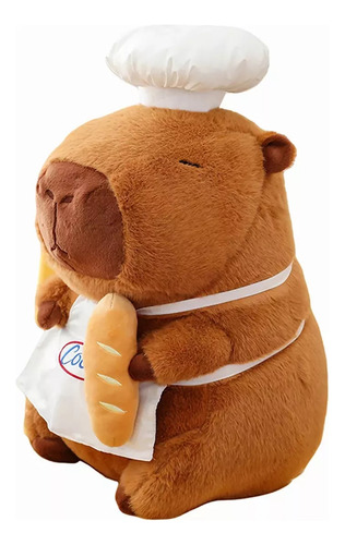 Pelúcia Grande E Macia Capybara Chef De 40 Cm