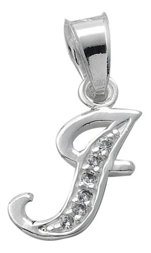 Imagen 9 de 23 de Dije De Iniciales En Plata Con Zirconias 0.925 Mod. 334-356
