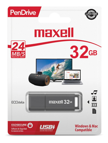 Imagen 1 de 1 de Pendrive Maxell Sil 32gb / Superstore