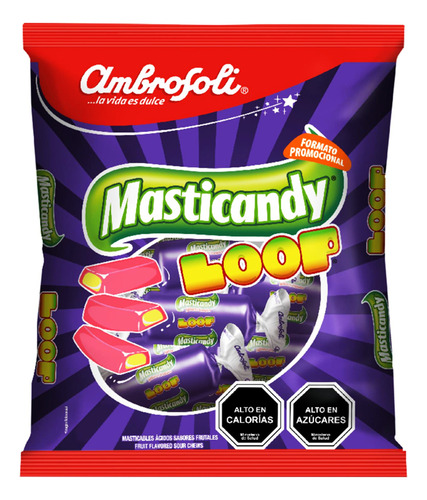 Masticandy Loop - Masticables Ácidos Sabores Frutales (120g)