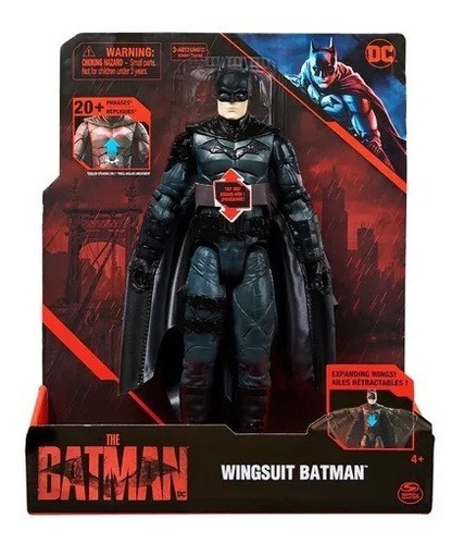 Batman Wingsuit Dc Figura De Acción 30 Cm Con Luz Y Sonido