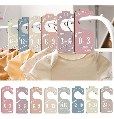 Juego De 8 Divisores De Madera Para Ropa Bebé,clóset Bebé