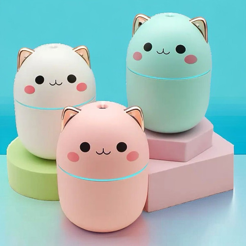 Umidificador De Ar Infantil Do Gatinho Mini Difudor De Ar Cor Branco