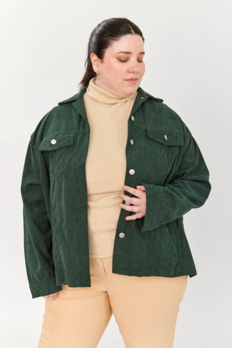 Chaqueta Oversize De Corderoy  - Talle Grande Especial