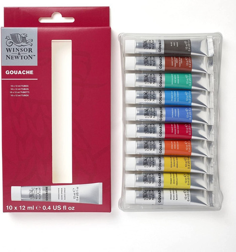 Gouache Winsor & Newton Tubo 10 Colores 12ml