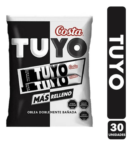 Chocolate Negro Blanco Tuyo Bolsa 30 Unidades