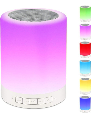 Altavoz Bluetooth Con Luz Nocturna Inalámbrica Portátil, Con