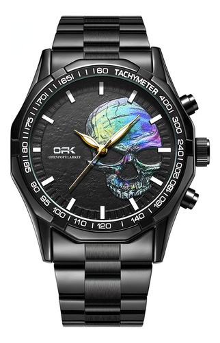 - Reloj Opk Original De Cuarzo Clásico Con Calavera En