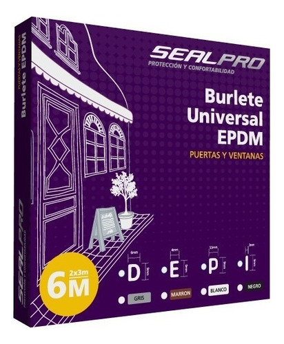 Burletes Para Puertas Y Ventanas Ahorro Sp232 Tipo E Color Negro Sealpro