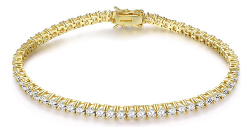 Gemsme Pulsera De Tenis Clásica Con Circonita Cúbica Chapada