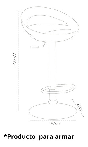 Set De 2 Bancos De Cocina Sillas Altura Ajustable Acabado de la estructura Brillante Color Blanco