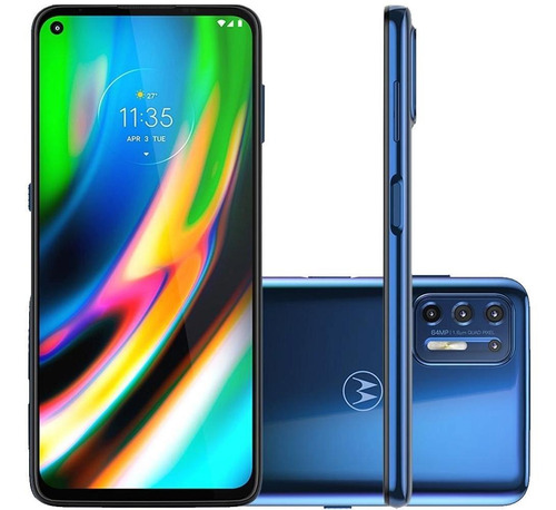 Celular Motorola Moto G9 Plus 128gb Azul Índigo 4gb Tela 6.8