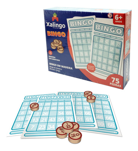 Juego Bingo La Lotería 75 Bolillas De Madera Calidad Xalingo