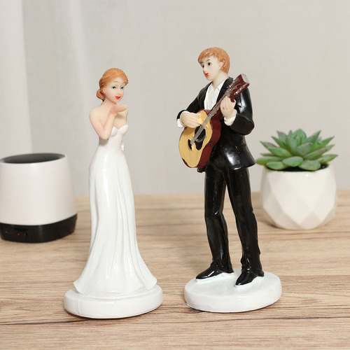 Decoración Romántica Para Tartas De Novia Y Novio Con Forma