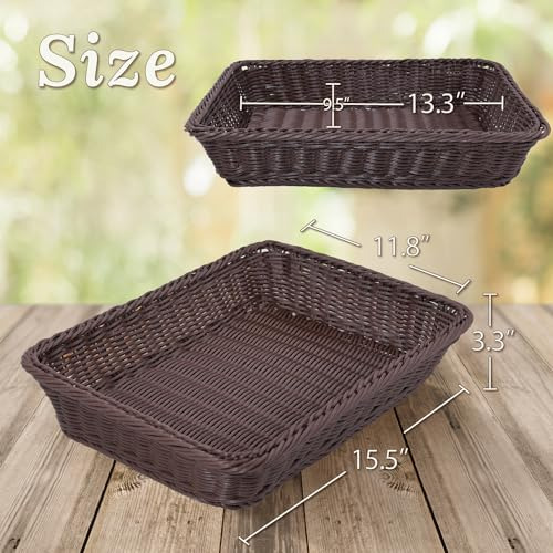 Cesta Rectangular De Mimbre Para Almacenamiento 2 Piezas
