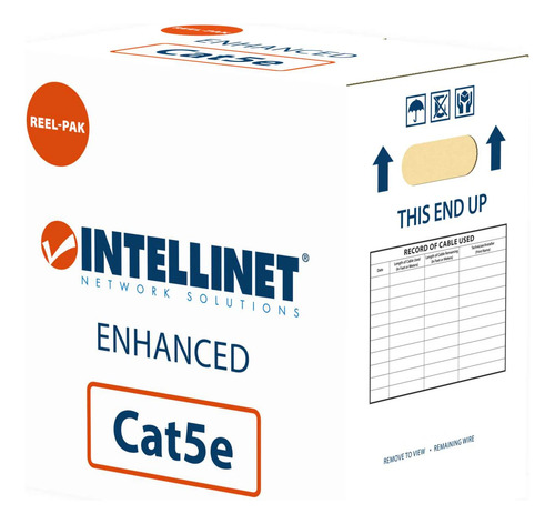 Bobina Cat 5e Intellinet Cca Utp 305m Solida Gris