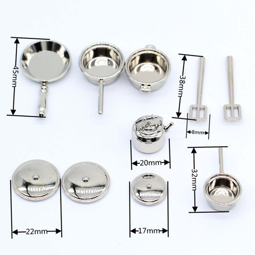 6 Piezas 1:12 Utensilios De Cocina En Miniatura Utensilios