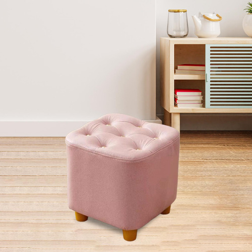 Taburete Pequeño Para Asiento Otomano, Base De Silla, Rosa