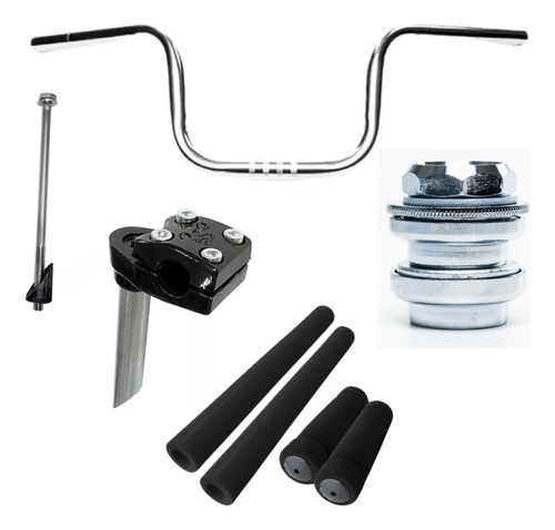 Kit Guidão Bicicleta Aro 26 Completo Direção Espuma Mesa