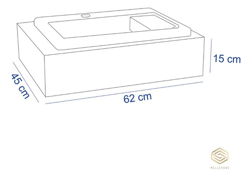 Bancada De Porcelanato Prime Calacata Com Cuba Preta 62x45