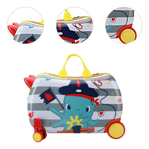 A Maleta De Paseo For Niños, Carrito De Pulpo Rayado
