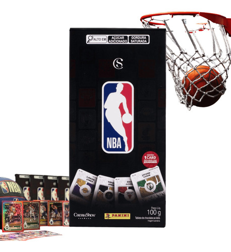 Tablete NBA Cacau Show Chocolate ao Leite 100g Cards Colecionáveis Principais Jogadores NBA