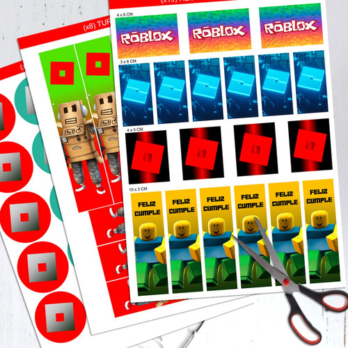 Kit Imprimible Cumple + Candy Editable - Roblox