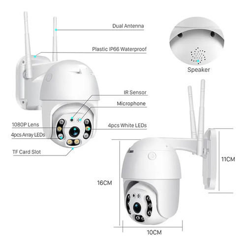 Cámara Seguridad Wifi Exterior Hd 1080p Vigilancia