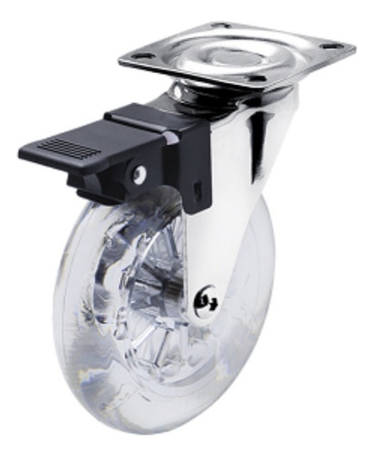 Rodaja 75mm Transparente Con Freno Soprano