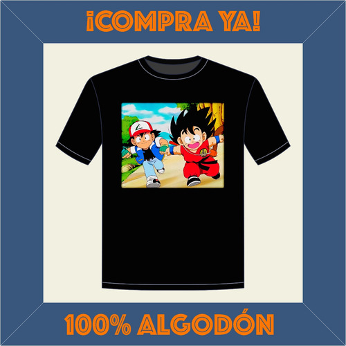 Playera Goku Ash Dragon Ball Pokemon